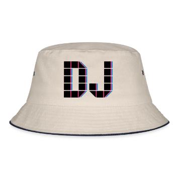 DJ - Bucket Hat - Natur/Navy - Vorne