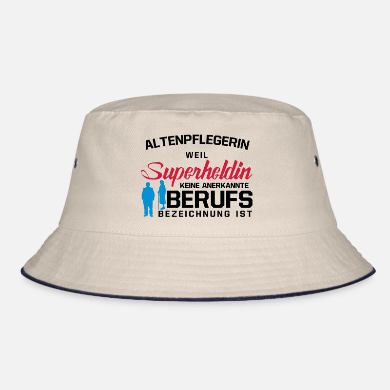 Altenpflegerin - Bucket Hat - Natur/Navy