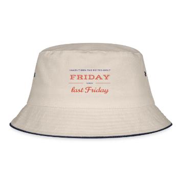 happy friday - Bucket Hat - ecru/navy - Front