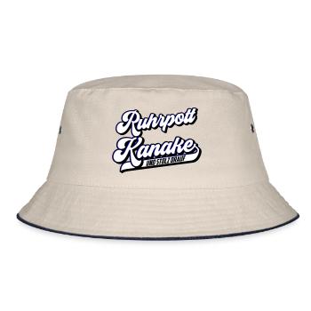Ruhrpott Kanake | Farben änderbar - Bucket Hat - Natur/Navy - Vorne