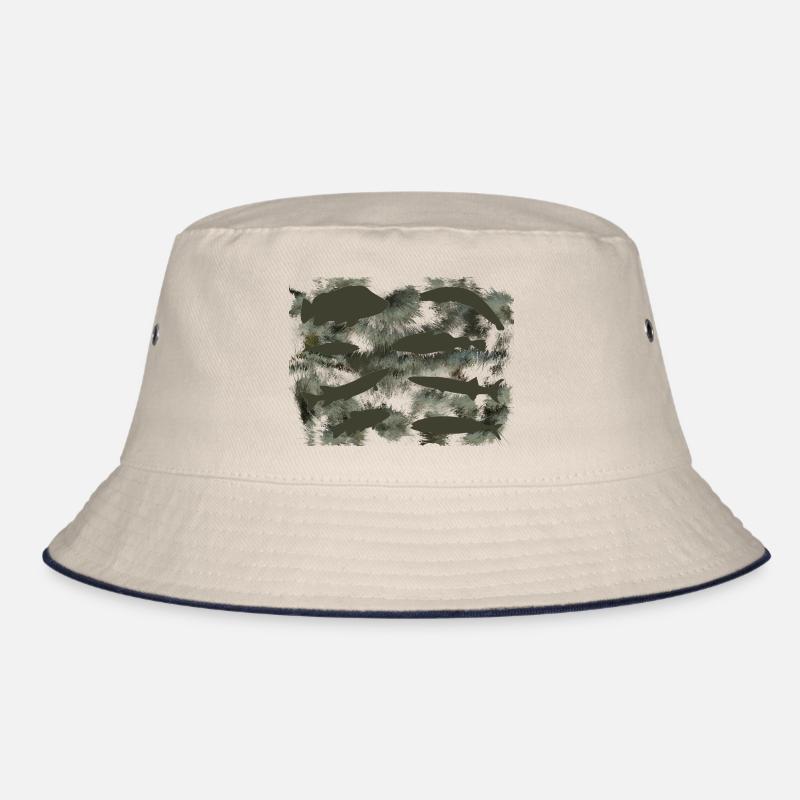 Fische - Bucket Hat - Natur/Navy