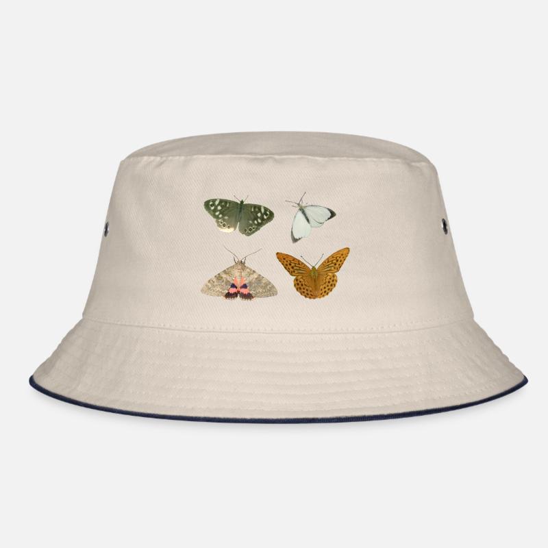 Insekten Schmetterlinge - Bucket Hat - Natur/Navy