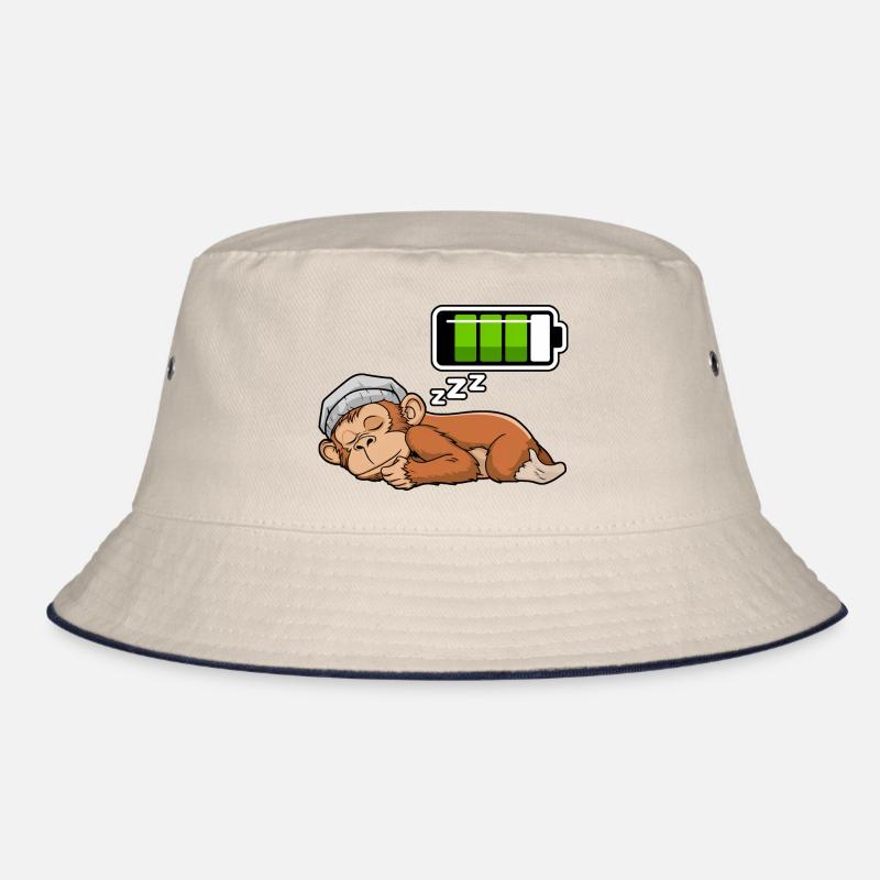 Monkey Sleeping Recharging Night Bedtime Bucket Hat