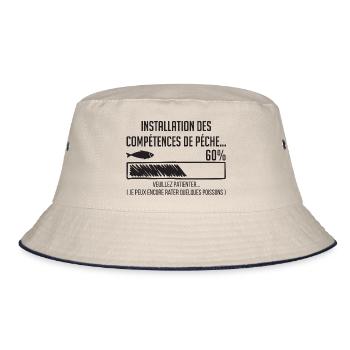 Pêche Humour Barre Progression 60% - Bob - blanc cassé/bleu marine - Devant