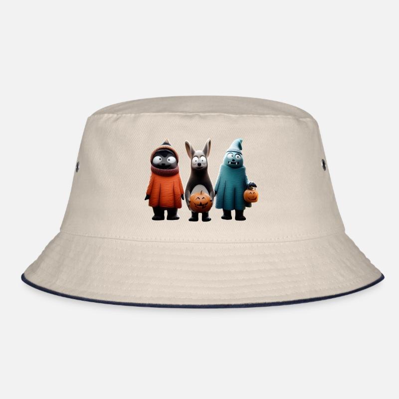 Gruseliges Süßes oder Saures – Halloween Wooligans - Bucket Hat - Natur/Navy