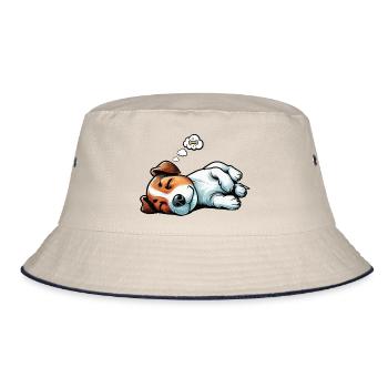 Jack Russel terrier Jack russel owner Jackie - Bucket Hat - ecru/navy - Front
