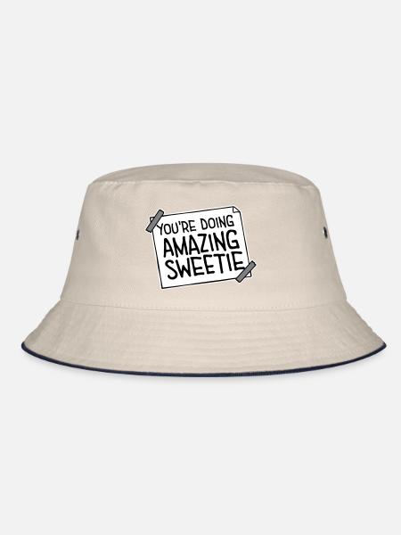 You're Doing Amazing Sweetie Funny Encouraging - Bucket Hat - ecru/navy - Front