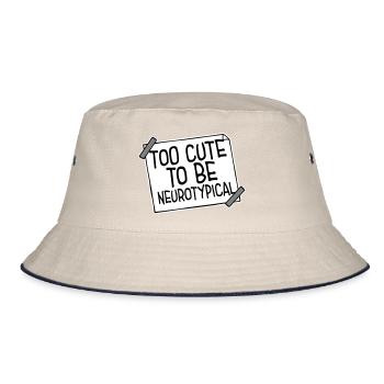 Trop mignon pour être neurotypique Logo drôle drôle sur l’autisme - Bob - blanc cassé/bleu marine - Devant