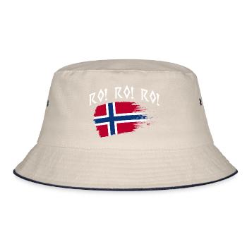 Norway Norge Fjords Scandinavian Ro Viking ship - Bucket Hat - Natur/Navy - Vorne