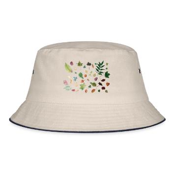 Blätter - Bucket Hat - Natur/Navy - Vorne