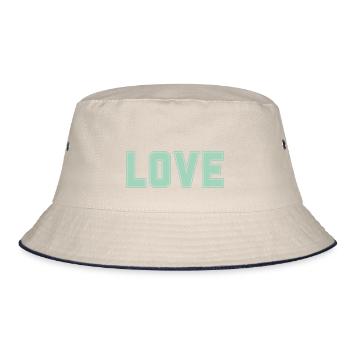 LOVE ist das Wichtigste & Stärkste im Universum - Bucket Hat - Natur/Navy - Vorne