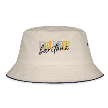 Baritone ukulele colorful and black - Bucket Hat - ecru/navy - Front