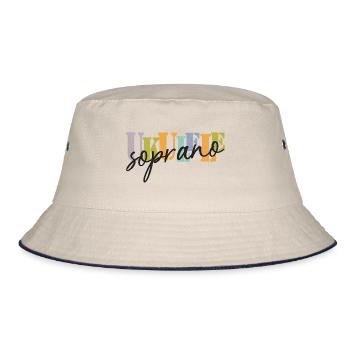 Soprano ukulele colorful and black - Bucket Hat - ecru/navy - Front