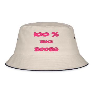 100 % big boobs - Bucket Hat - Natur/Navy - Vorne