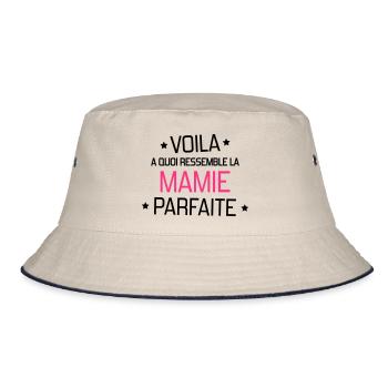 Grandma Oma Großmütter Mamy Mamie Grand-Mère - Bucket Hat - ecru/navy - Front