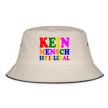 Kein mensch ist illegal - Bucket Hat - Natur/Navy - Vorne