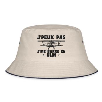 Flugzeug Humor Ulm - Bucket Hat - Natur/Navy - Vorne