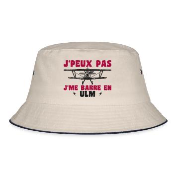 Flugzeug Humor Ulm - Bucket Hat - Natur/Navy - Vorne