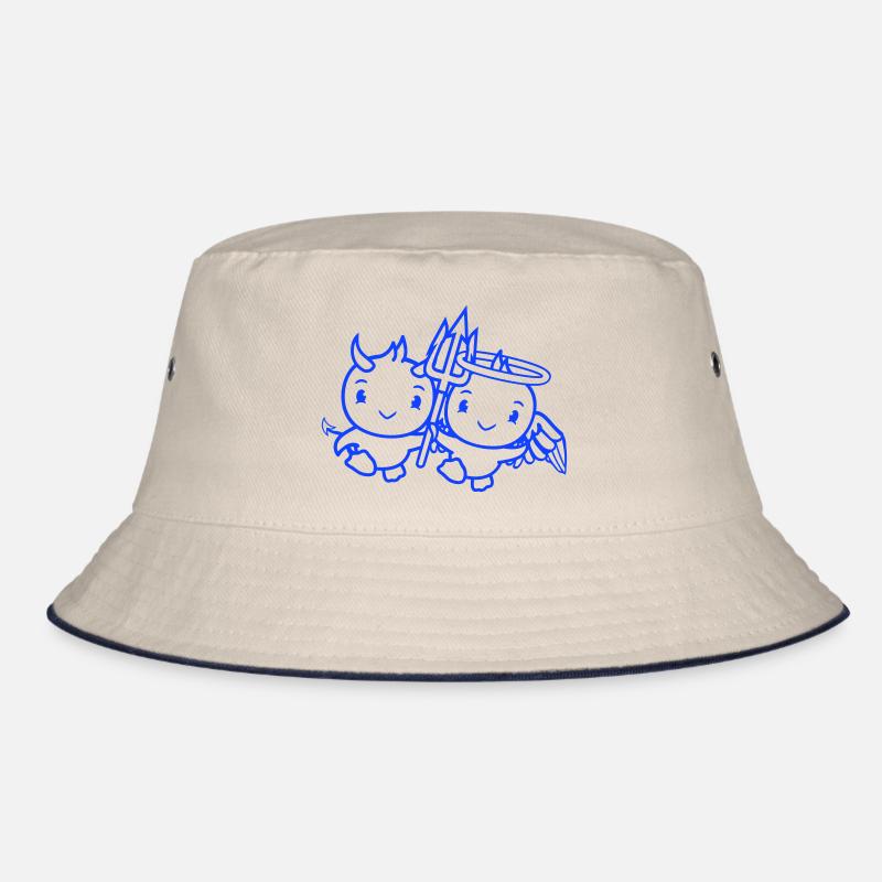 Birds Angel Sky Devil Horns Satan Hell Evil Bucket Hat