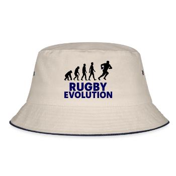 Rugby Evolution Sport Motiv - Bucket Hat - Natur/Navy - Vorne