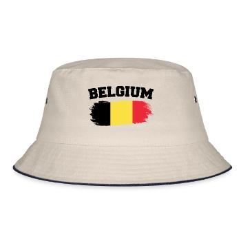 Vintage Belgian Flag Retro Belgian - Bucket Hat - ecru/navy - Front