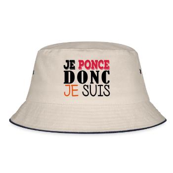 Je ponce donc je suis - Bob - blanc cassé/bleu marine - Devant