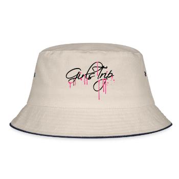spray drops graffiti girls trip holiday fun rei - Bucket Hat - ecru/navy - Front