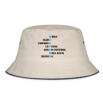 Western words cowboys - Bucket Hat - ecru/navy - Front