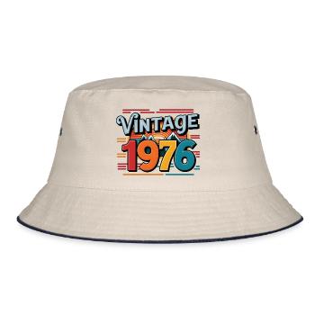 Vintage 1976 Cadeau d'anniversaire 47 ans Homme Fe - Bob - blanc cassé/bleu marine - Devant