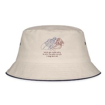 Vampire Line-Art Design mit Quote - Bucket Hat - ecru/navy - Front
