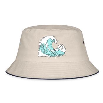 Vague Style Bande Dessinée Rétro - Bob - blanc cassé/bleu marine - Devant