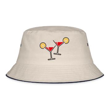 2 verres à cocktail / cocktail / martini + (rouge) - Bob - blanc cassé/bleu marine - Devant