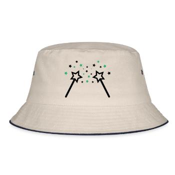 Wand 002 - Bucket Hat - ecru/navy - Front