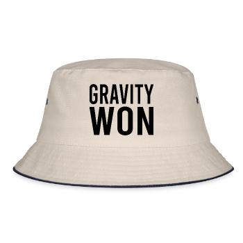 Gravity Won Broken Arm Leg Bone Get Well Recovery - Bucket Hat - ecru/navy - Front