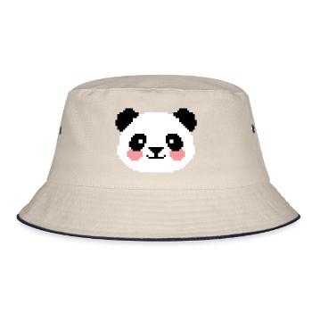 Panda 8 bits - Bob - blanc cassé/bleu marine - Devant
