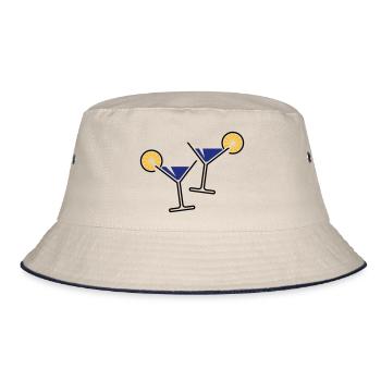 2 verres à cocktail / cocktail / martini + (bleu) - Bob - blanc cassé/bleu marine - Devant