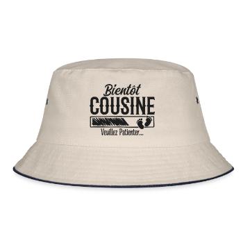 Bald Cousin, bitte warten - Bucket Hat - Natur/Navy - Vorne