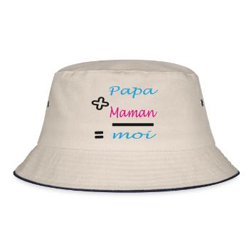 Dad plus Mom - Bucket Hat - ecru/navy - Front