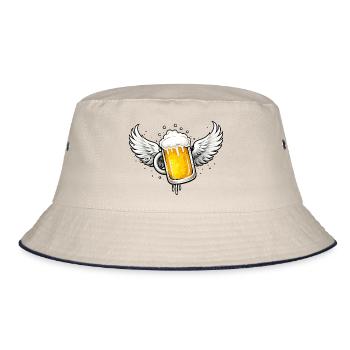Chope de bière avec des ailes – motif amusant et sympa - Bob - blanc cassé/bleu marine - Devant