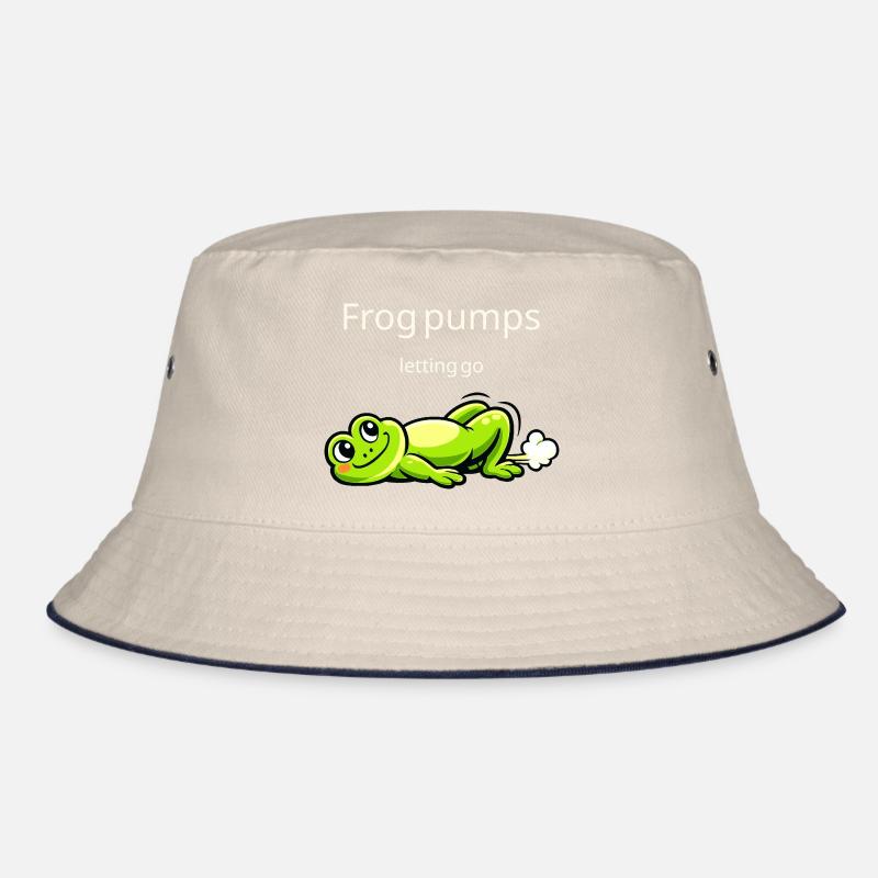 Frog Pumps Letting Go Funny Frog Saying Bucket Hat