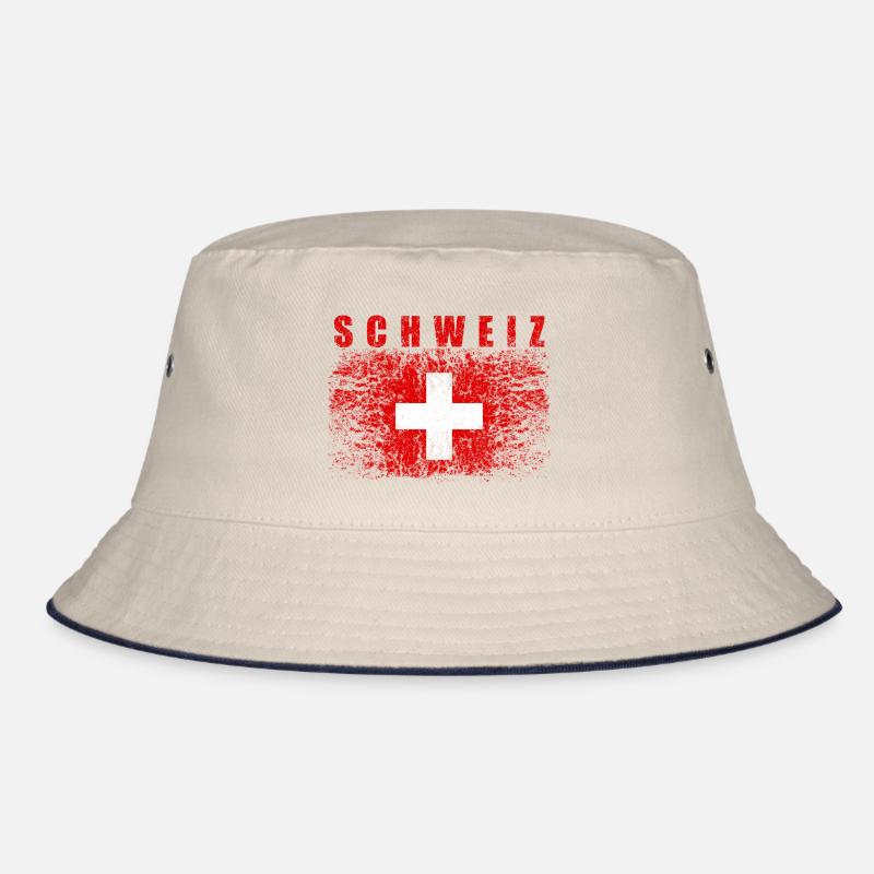 Schweiz Flagge 008 AllroundDesigns Bucket Hat