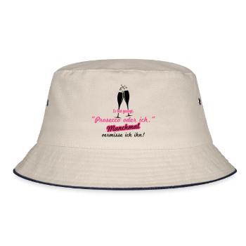Prosecco oder ich - Bucket Hat - Natur/Navy - Vorne