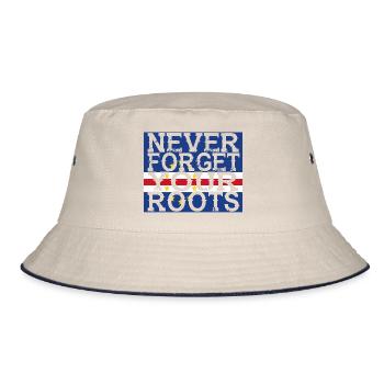 never forget roots home Kap Verde - Bucket Hat - Natur/Navy - Vorne
