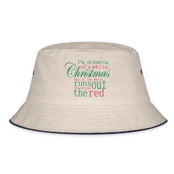 Weihnachten Slogan - Bucket Hat - Natur/Navy - Vorne
