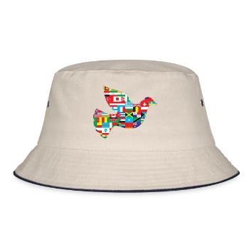 weltfrieden - Bucket Hat - Natur/Navy - Vorne