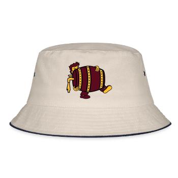 beer barrel drink thirst drinking party celebrate october - Bucket Hat - ecru/navy - Front