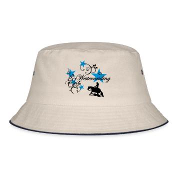 Westernriding Slider Tribal Sterne - Bucket Hat - Natur/Navy - Vorne