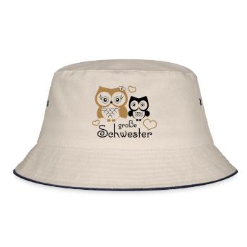 große Schwester - Bucket Hat - ecru/navy - Front