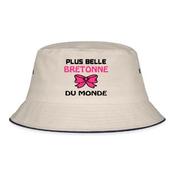 Bretagne / Breton / Bretonne / Normandie / Papa / - Bob - blanc cassé/bleu marine - Devant