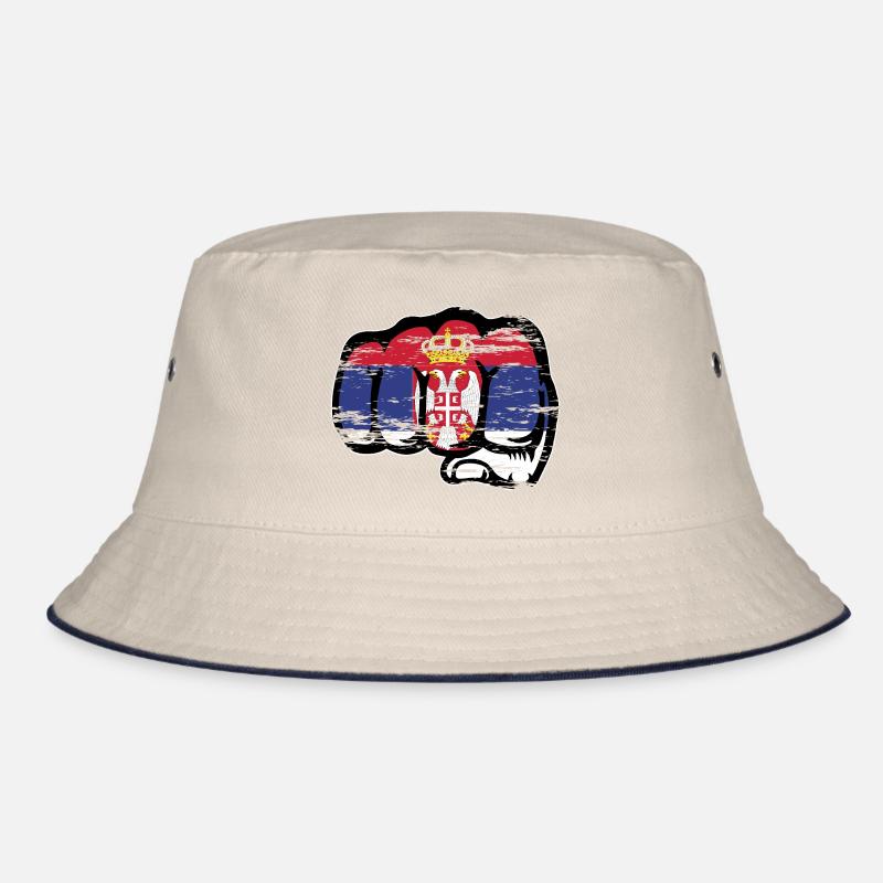 Serbien Flagge Faust Symbol used Bucket Hat